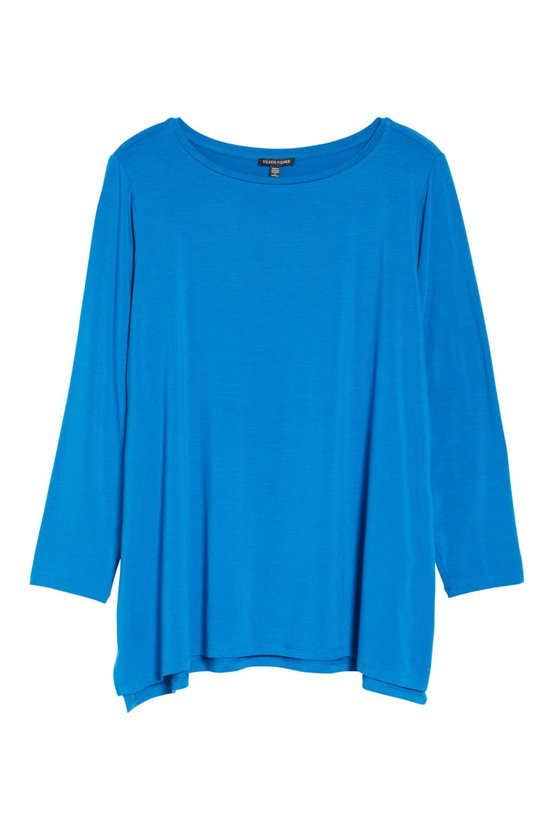 Long Sleeve Boatneck Jersey Top, Alternate, color, MARINE