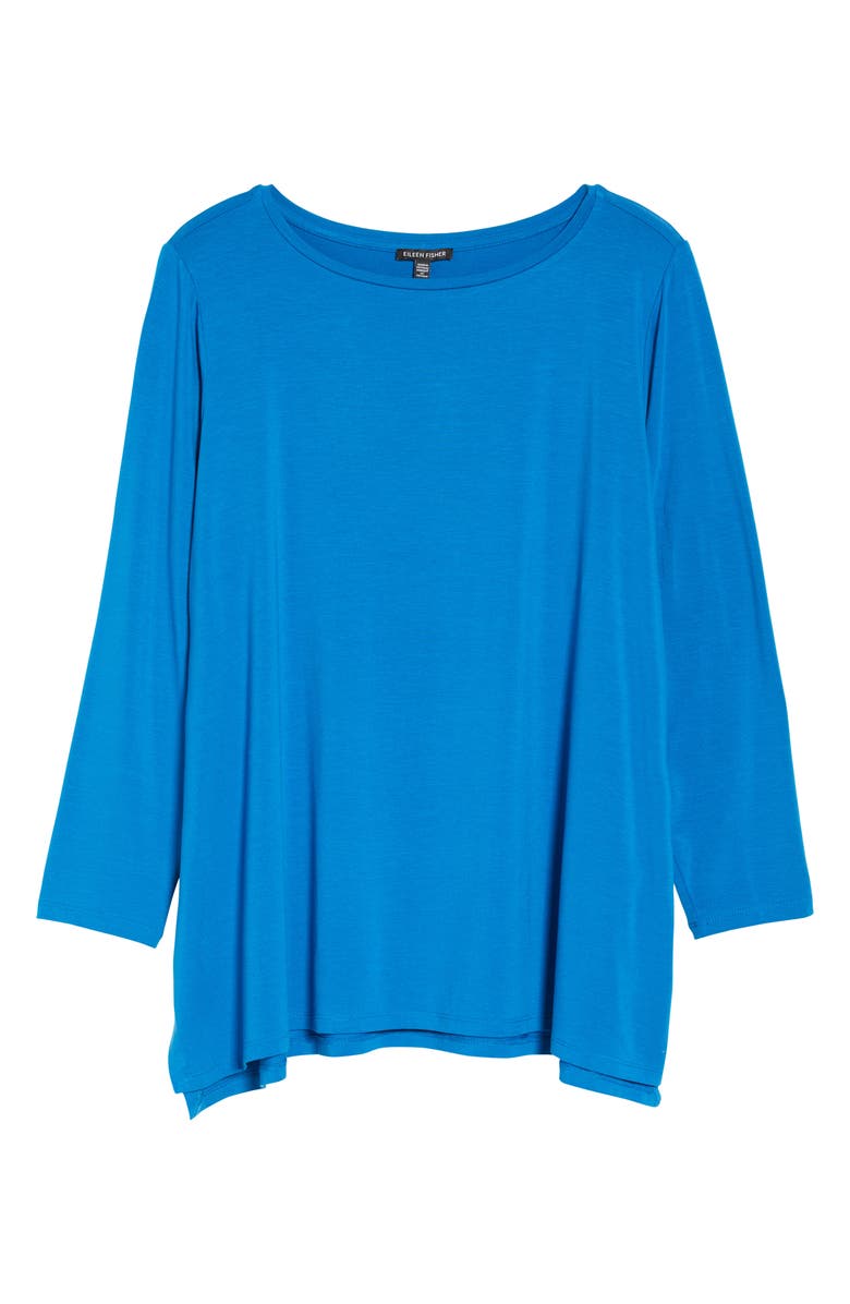 Eileen Fisher Long Sleeve Boatneck Jersey Top, Alternate, color,
