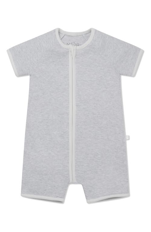 MORI Stripe Fitted One-Piece Short Pajamas in Gray Marl 