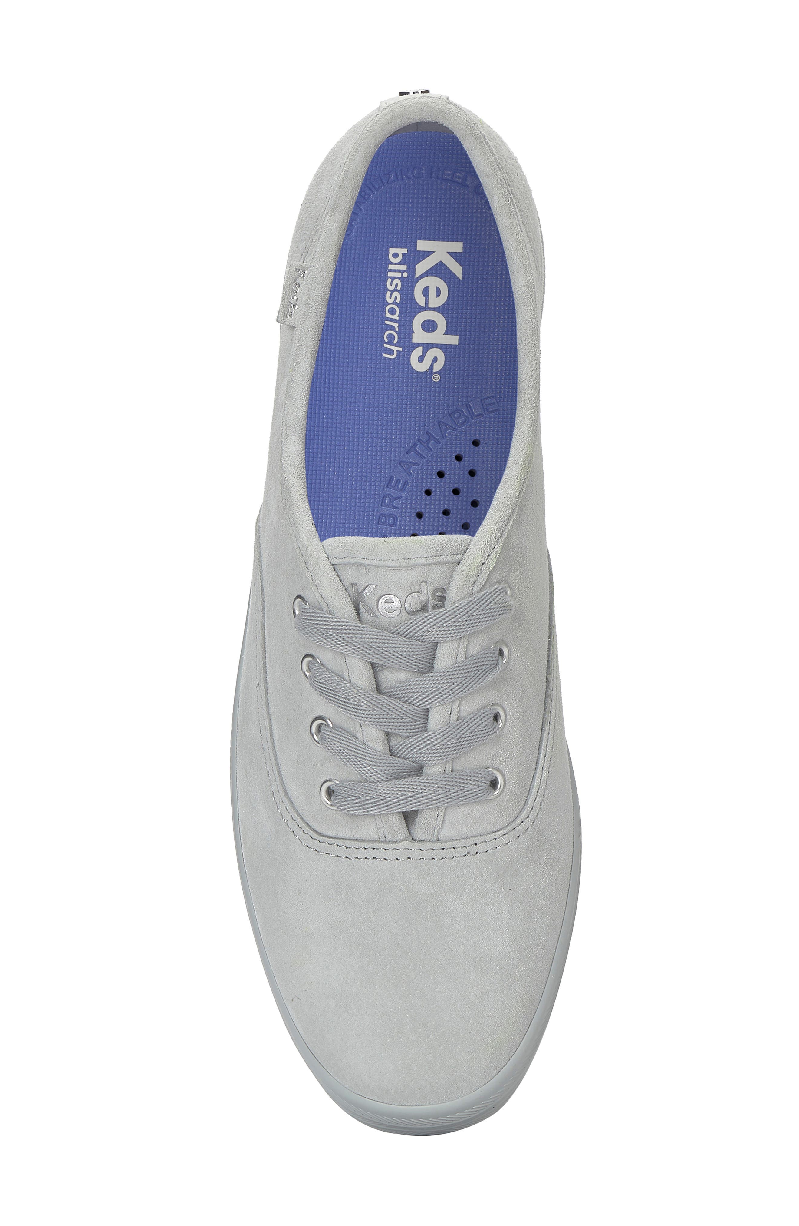 Keds<sup>®</sup> Champion Luxe Suede Low Top Sneaker, Alternate, color, Light Grey