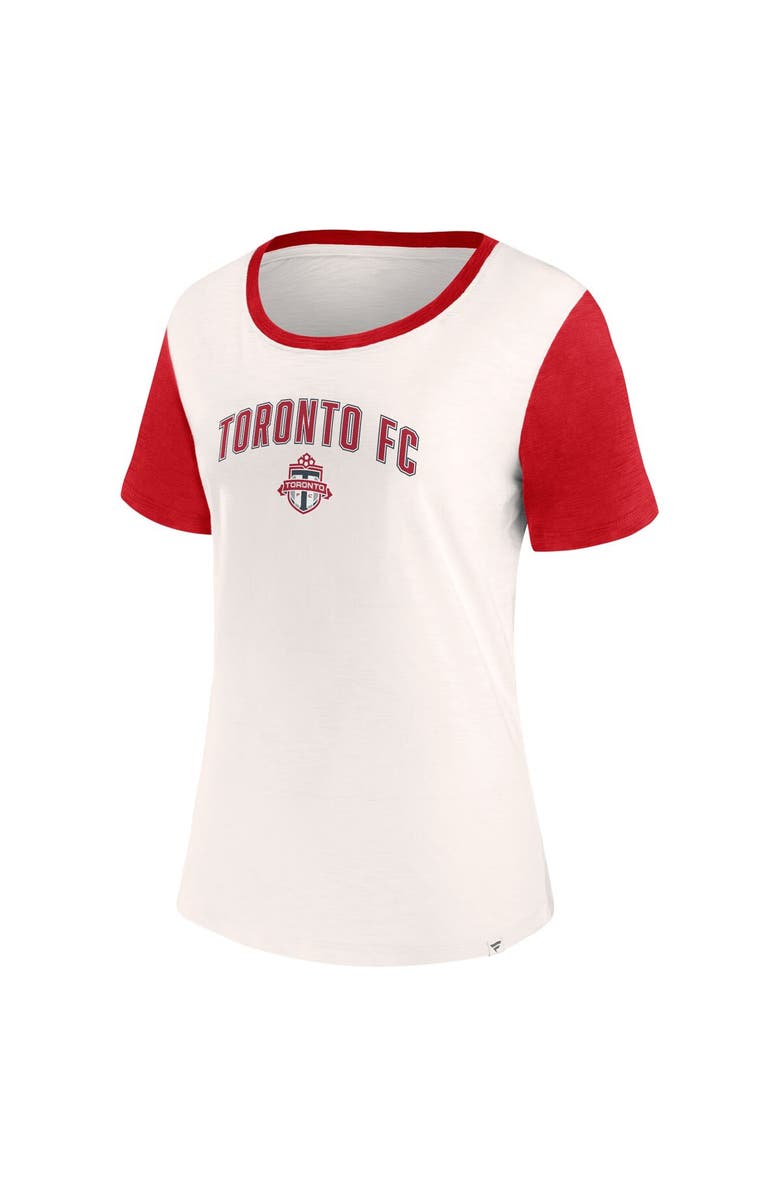 FANATICS Women's Fanatics Branded Cream/Red Toronto FC Fundamentals Carver Slub T-Shirt, Alternate, color, Cream