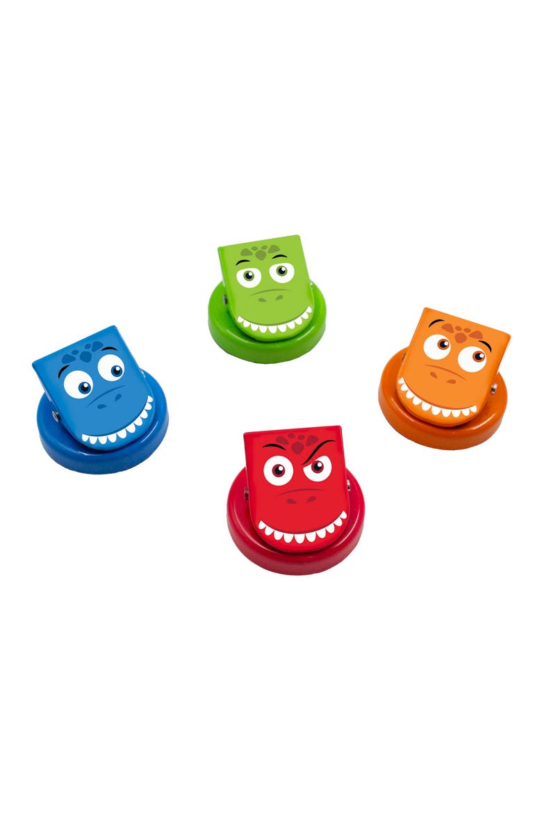 Clever Clips Dinos 4Pc Magnetic Dinosaur Clips, Alternate, color, Multicolored