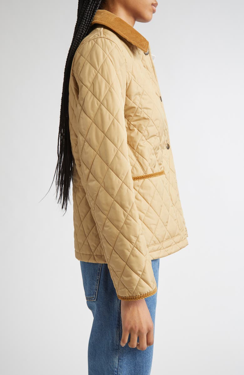 Burberry Dorset Quilted Nylon Jacket, Alternate, color, Flax/ Sand Ip Check