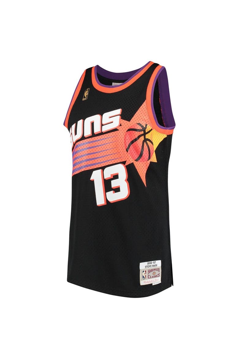 Men's Mitchell & Ness Steve Nash Black Phoenix Suns 1996/97 Hardwood Classics Swingman Jersey, Alternate, color, Black