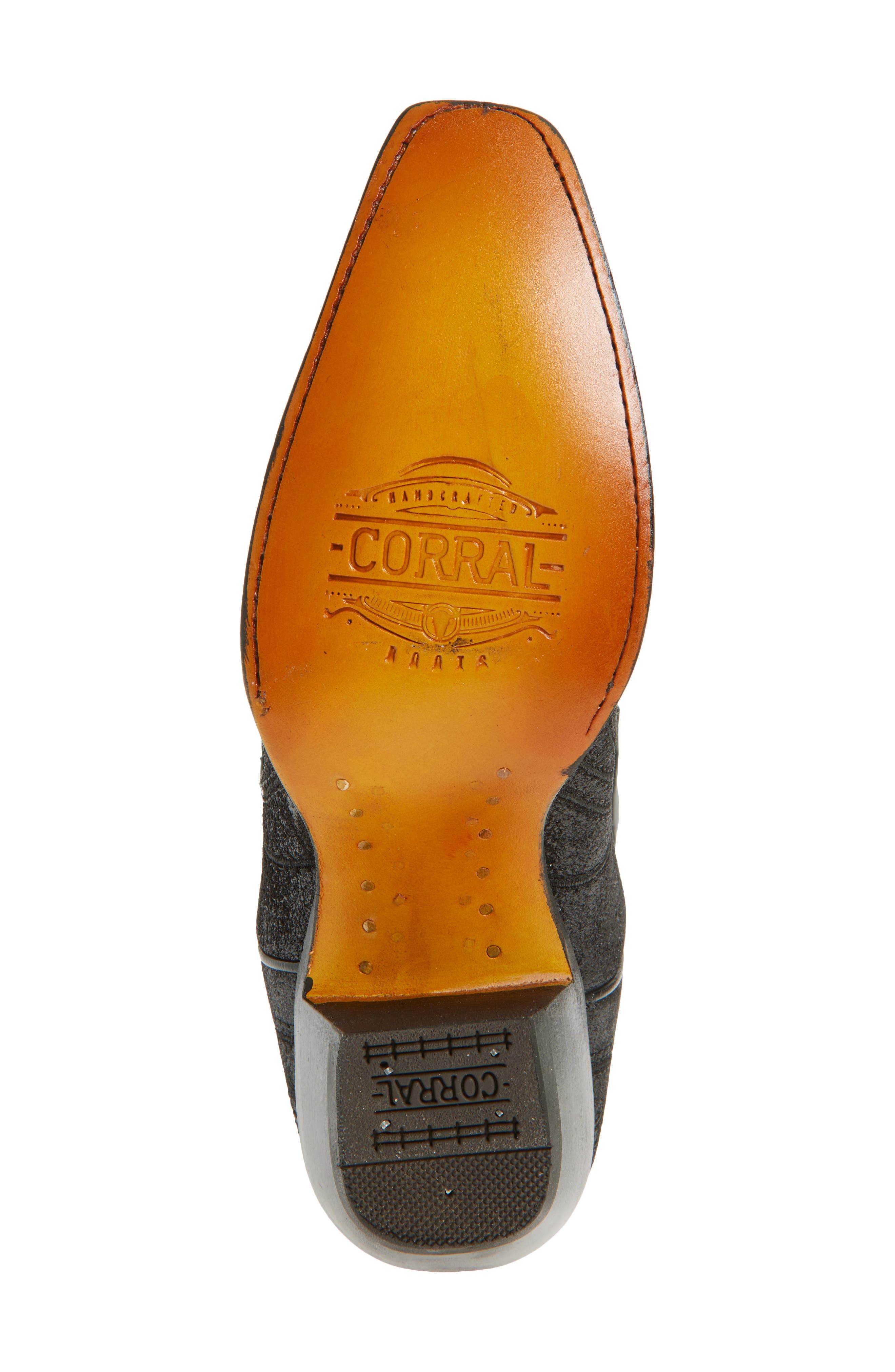 CORRAL Overlay Mid Calf Western Boot, Alternate, color, Black