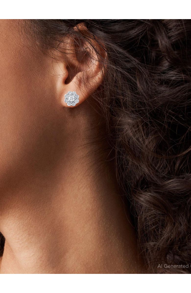 Bliss Diamond 2 1/2ct Halo Fire Pure Lab Grown Diamond Studs 14K Gold, Alternate, color,