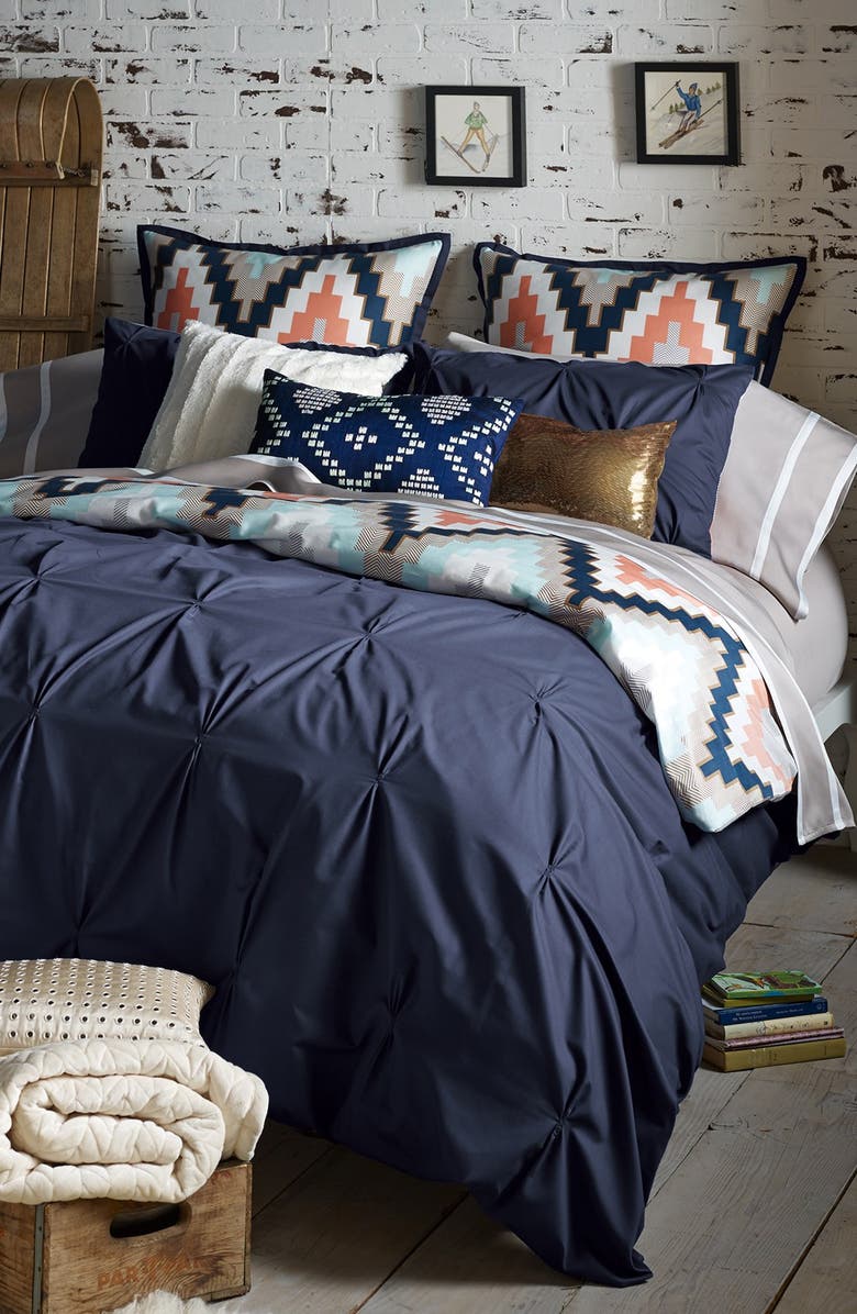 Blissliving Home 'Harper - Navy' Cotton Sateen Duvet Cover & Shams, Main, color,