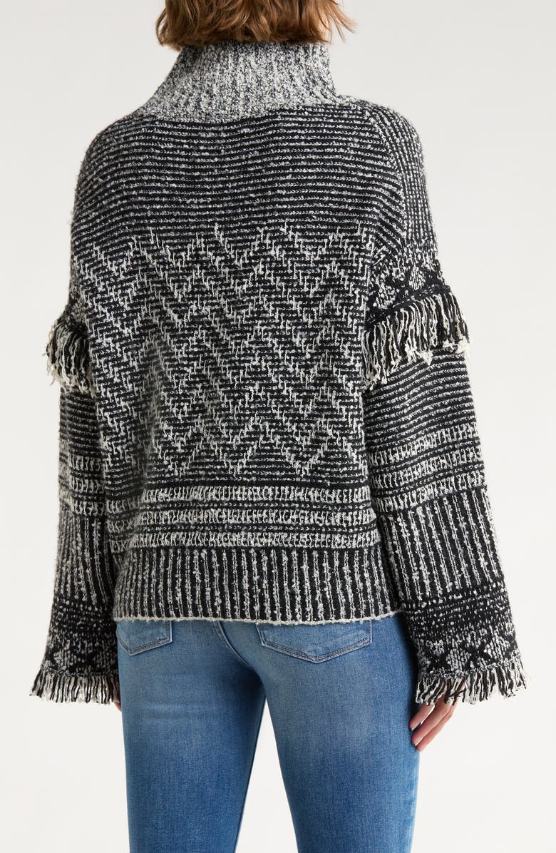 JASON WU Fringe Bouclé Sweater, Alternate, color, Black/ Grey