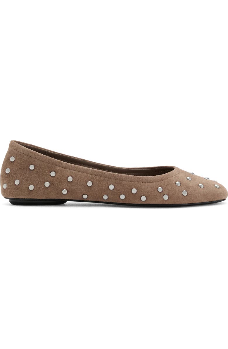 MANGO Studded Ballet Flat, Alternate, color, Sand