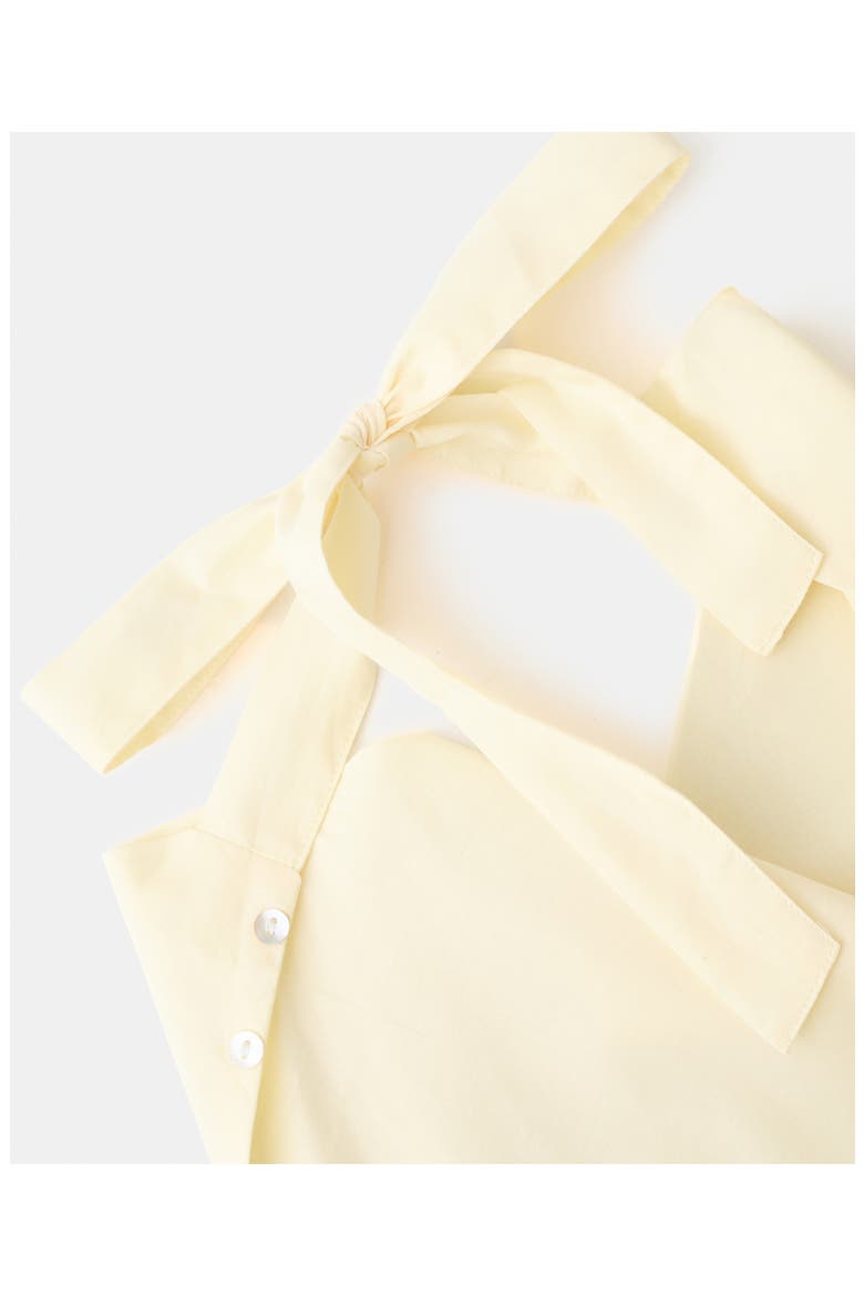 Button Trim Halter Cotton Top, Alternate, color, PASTEL YELLOW