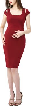 Kimi & Kai Julie Cold Shoulder Maternity Sheath Dress