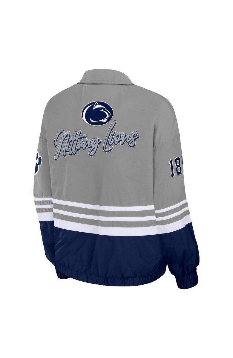 WEAR by Erin Andrews Women's WEAR by Erin Andrews Gray Penn State Nittany Lions Vintage Throwback Windbreaker Full-Zip Jacket, Alternate, color, 