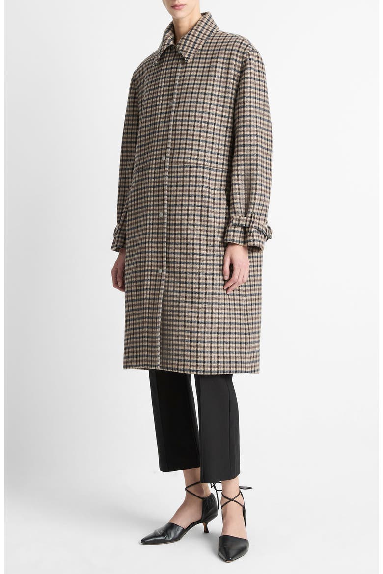 Plaid Wool Blend Coat, Alternate, color, MULTI CHECK