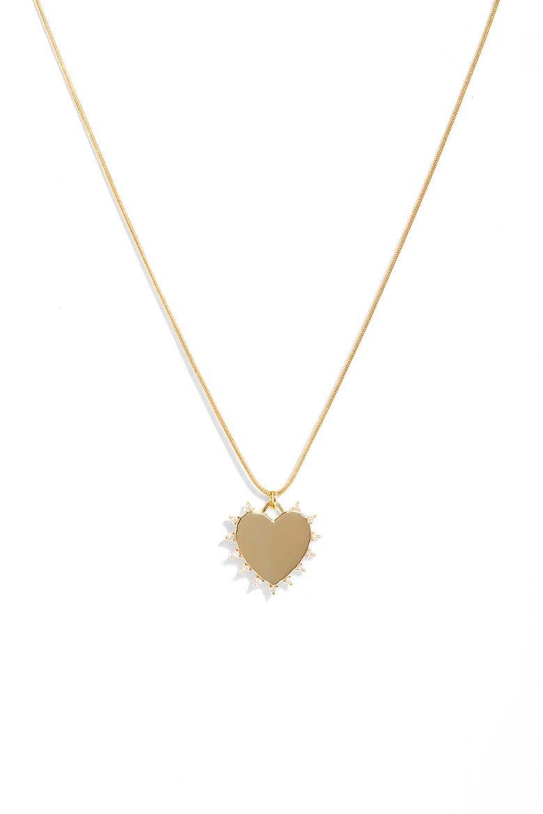 Demi Fine Cubic Zirconia Heart Pendant Necklace, Main, color, 14K GOLD PLATED