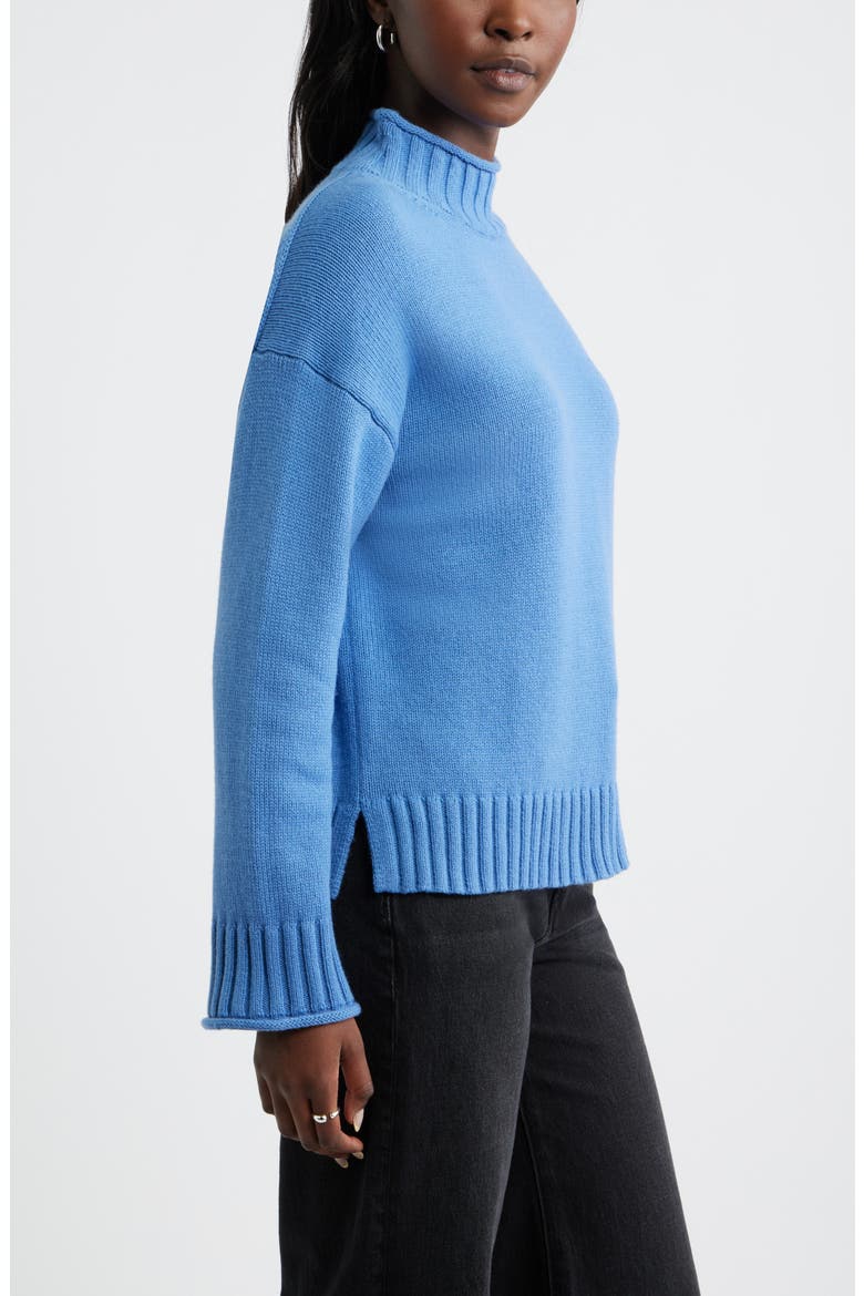 Roll Neck Striped Sweater, Alternate, color, BLUE GLORY