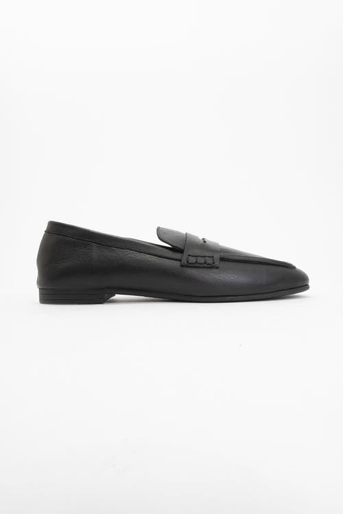 Forever & Always Shoes Skye Leather Loafers In Black Leather
