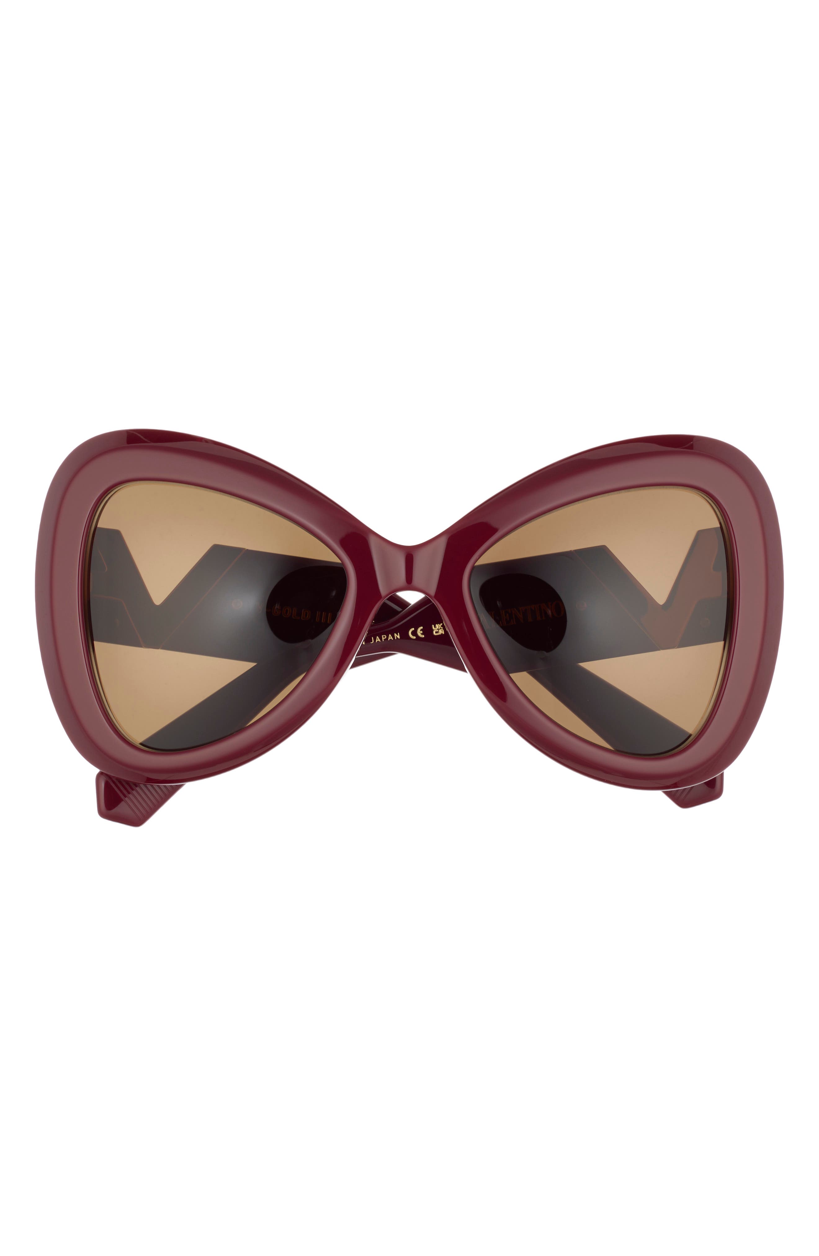 Valentino 55mm Polarized Triangular Sunglasses