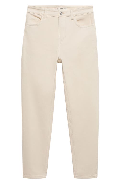 Mango Newmom Comfort High-rise Jeans Ecru In Ecru