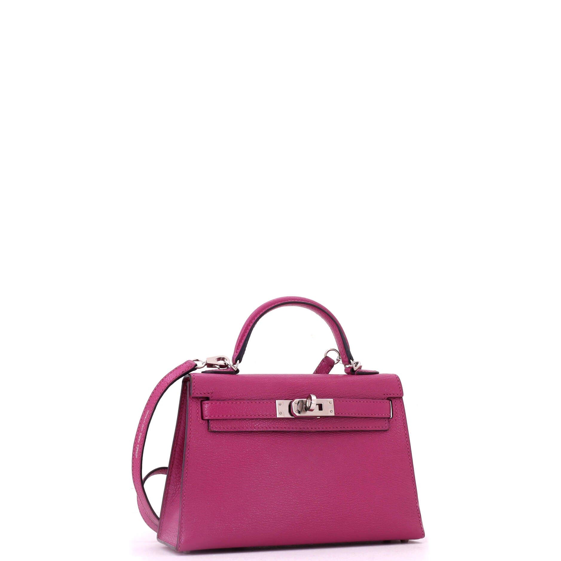 Kelly Mini II Bag Pink Chevre Mysore with Palladium Hardware 20, Alternate, color, Pink