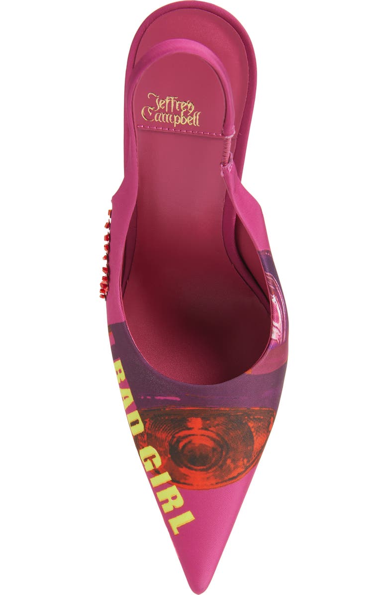 Jeffrey Campbell Surpass Slingback Pointed Toe Pump, Alternate, color, Fuchsia Bad Girl Combo
