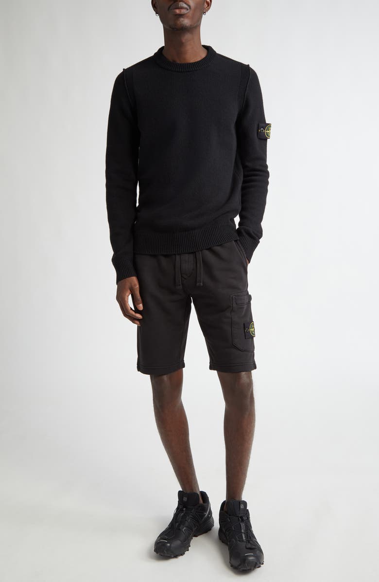 Stone Island Compass Logo Crewneck Wool Blend Sweater, Alternate, color,