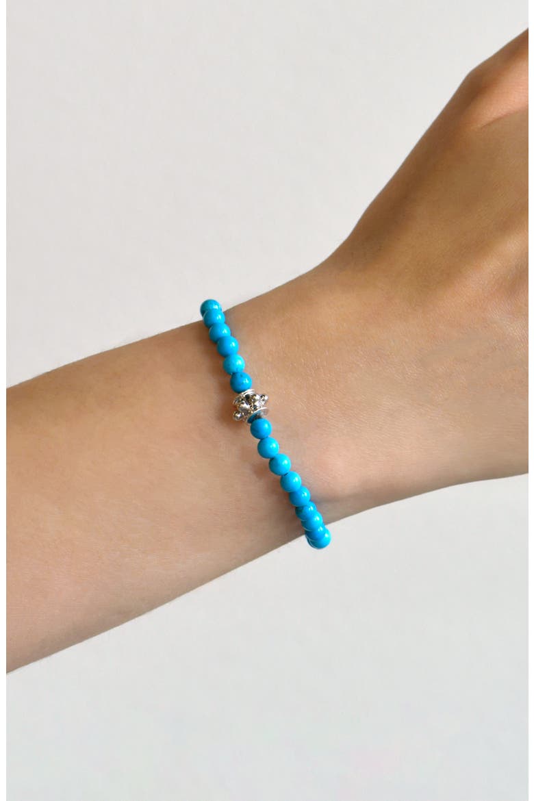 Bohème Smooth Tibetan Turquoise Stretch Bracelet, Alternate, color, TURQUOISE
