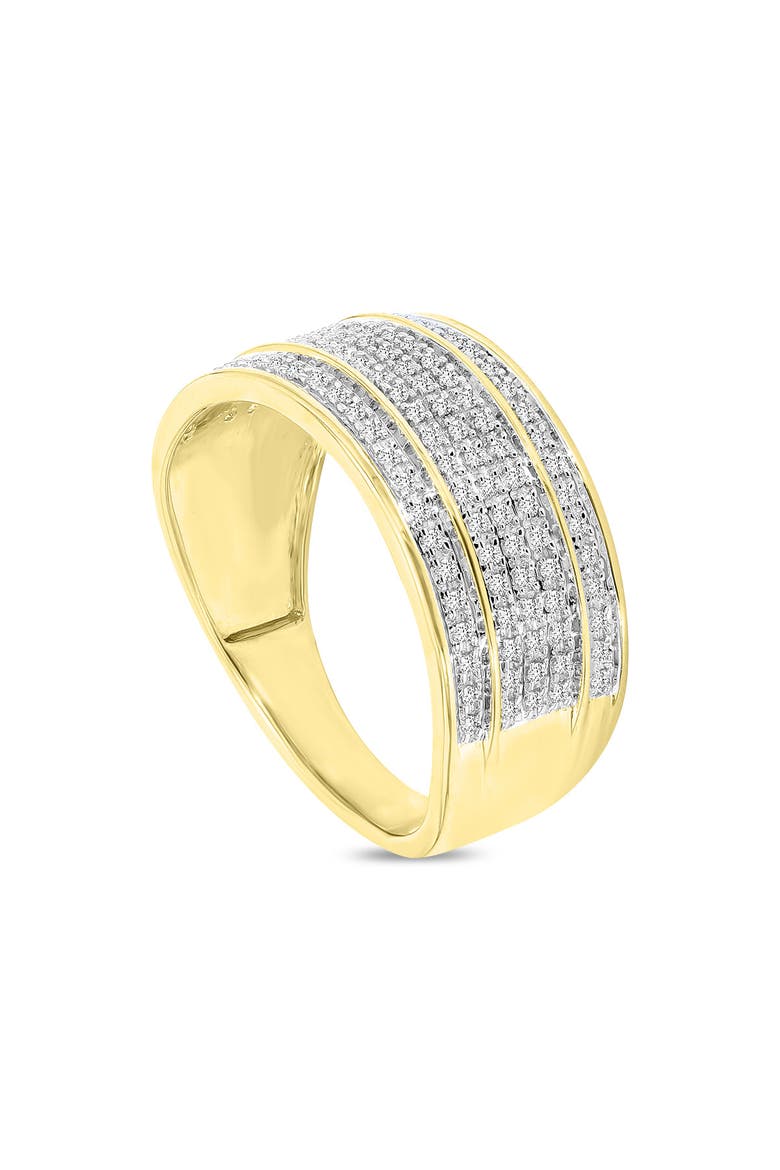 Elysium Unisex Diamond Band Ring in 10K Gold, Alternate, color, 10K Yellow Gold