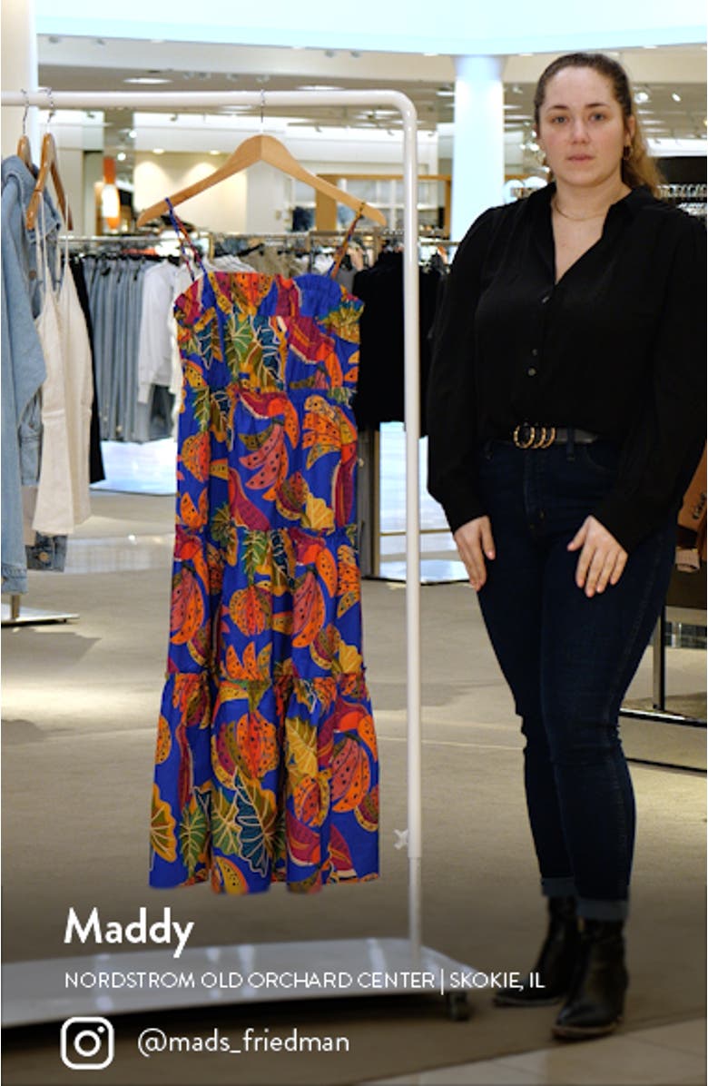 Tropical Banana Print Sundress, sales video thumbnail