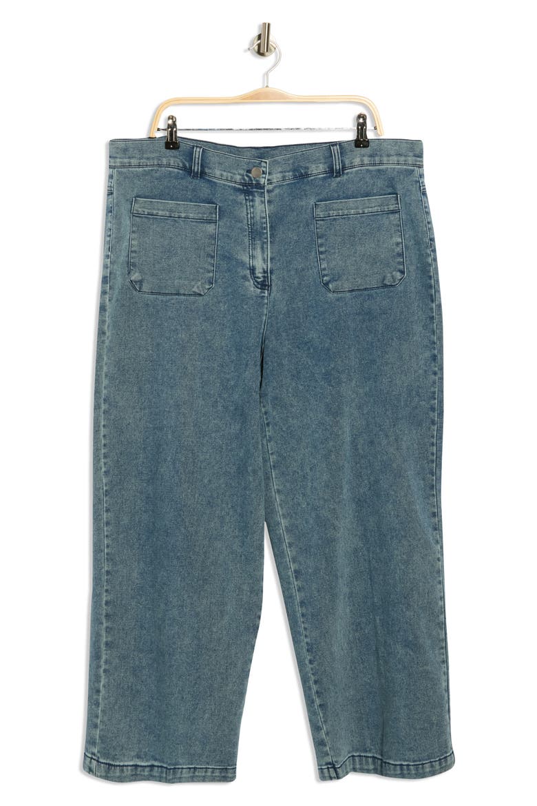 French Terry Denim Look Pants, Main, color, LIGHT INDIGO