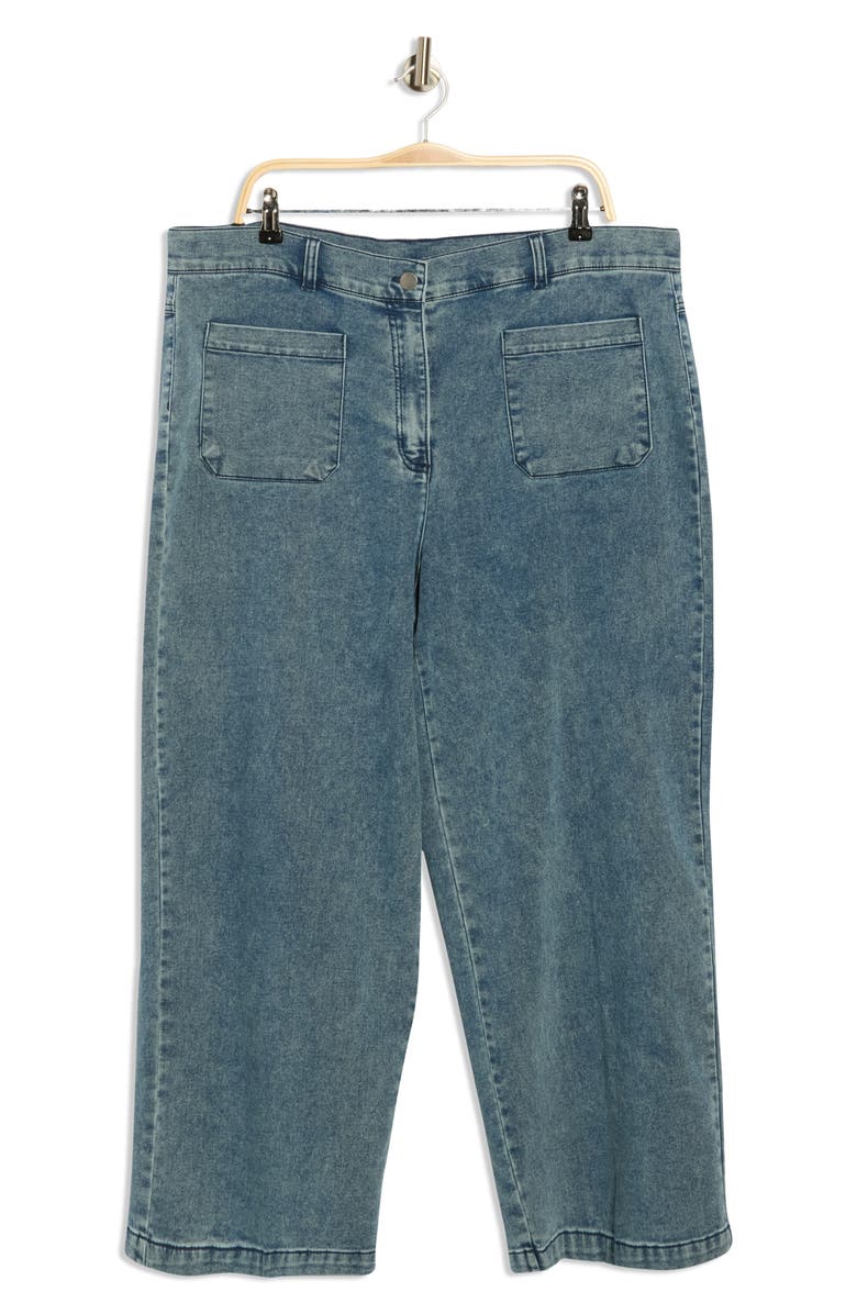 RUBY RD French Terry Denim Look Pants, Main, color, Light Indigo