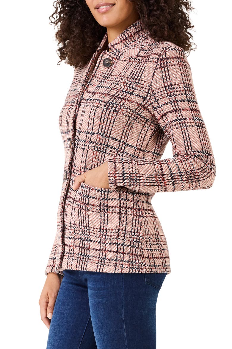 Plaid Knit Cotton Jacket, Alternate, color, SPICE MULTI