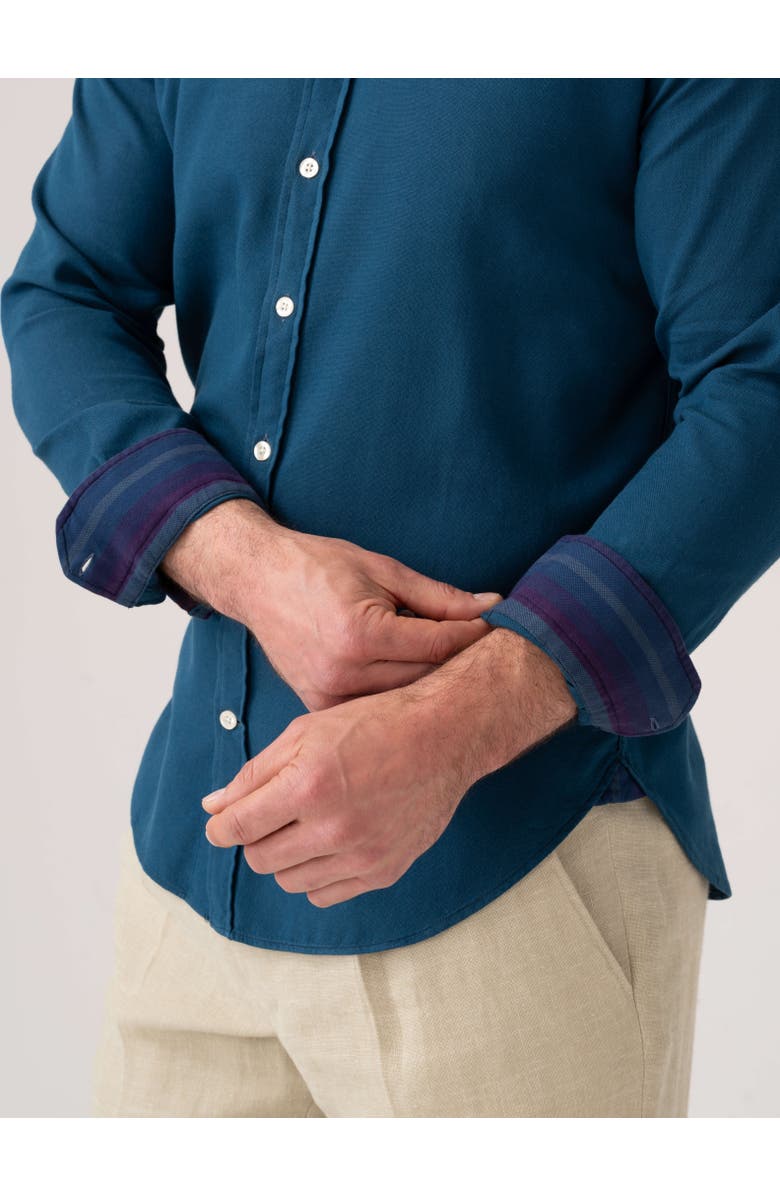 Koy Clothing Kabisa Kikoy Cotton Long Sleeve Shirt, Alternate, color, Teal Blue