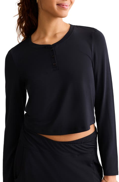 Henley Crop Pajama Top