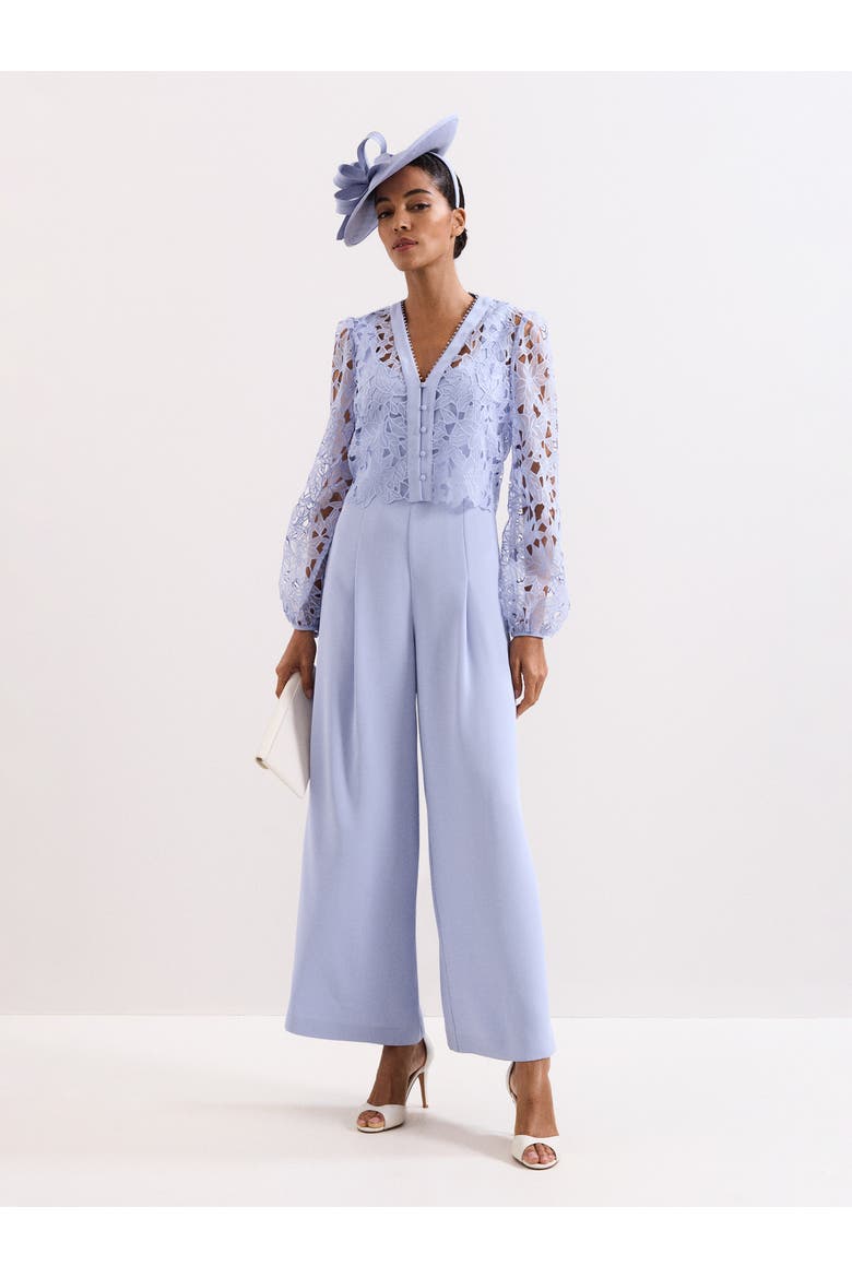 Winona Lace Jumpsuit, Main, color, Pale Blue