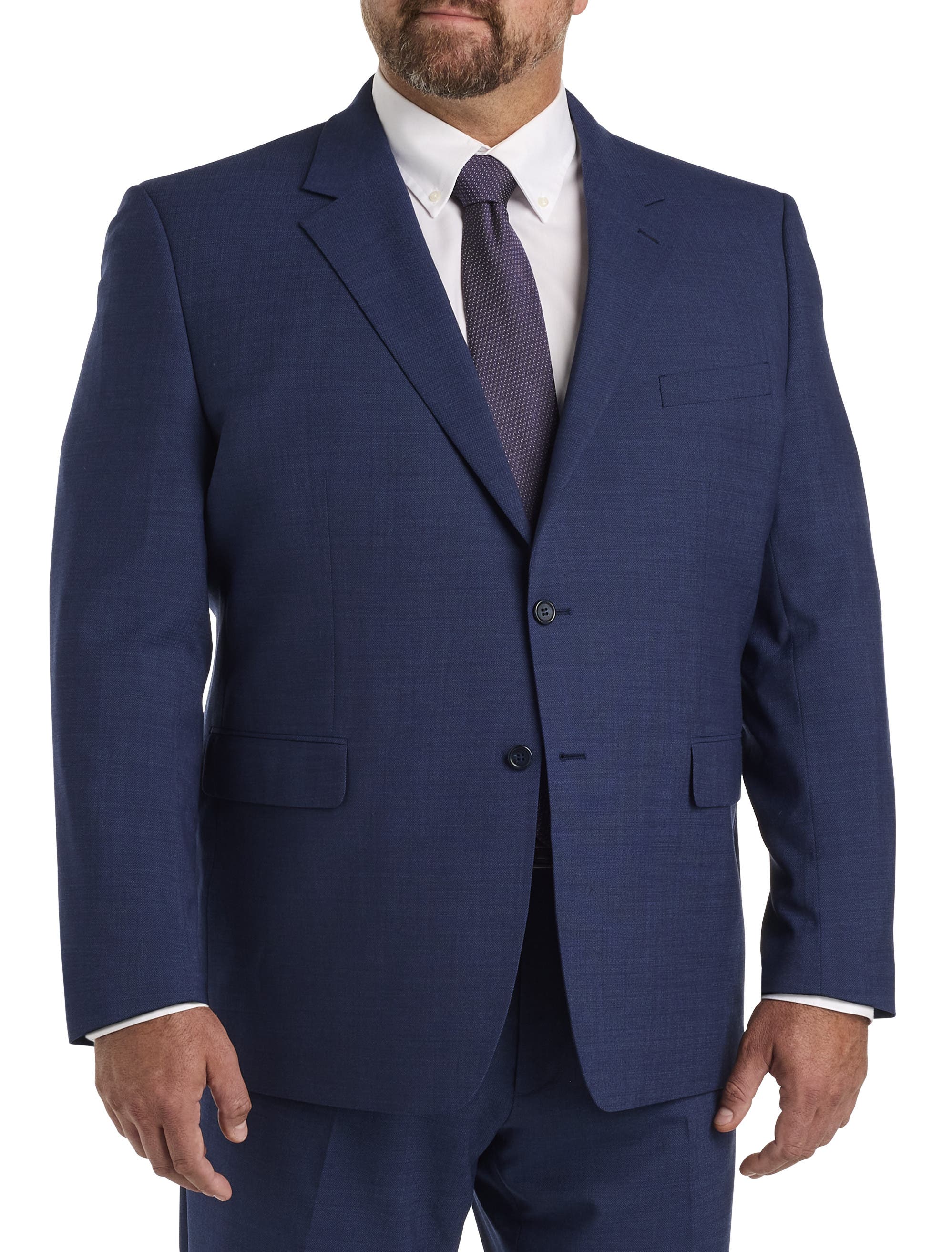 JV Reflex Big & Tall Textured Suit Jacket in Navy 