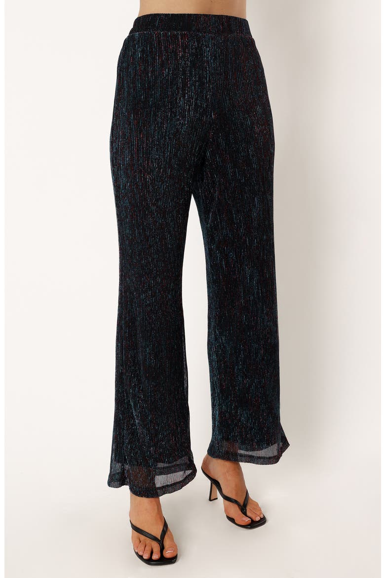 Sonja Metallic Wide Leg Pants, Main, color, BLACK TEAL
