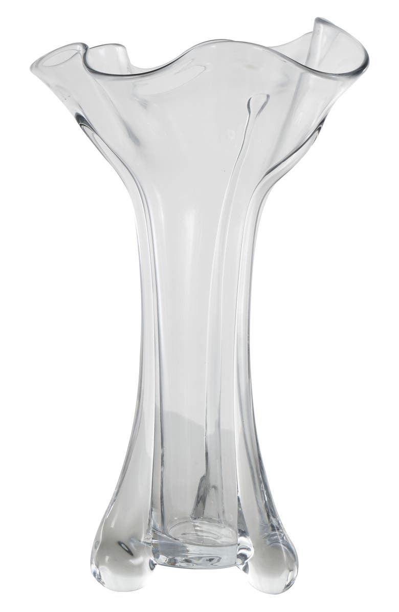 VIVIAN LUNE HOME Clear Glass Vase, Alternate, color, Clear