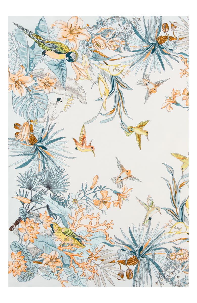 Viens Avec Moi Flower Garden Mini Silk Square Scarf, Alternate, color, 