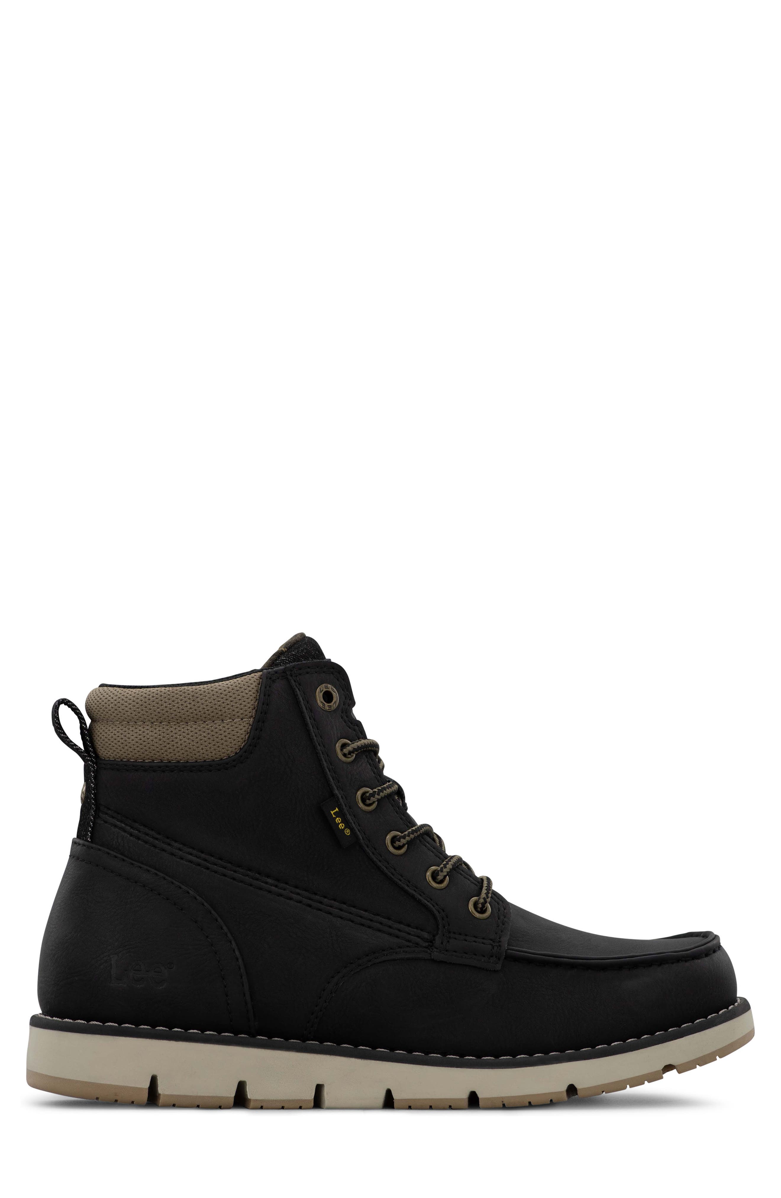 Lee Waylon Lace-Up Boot, Alternate, color, Black/ Driftwood/ Black Denim