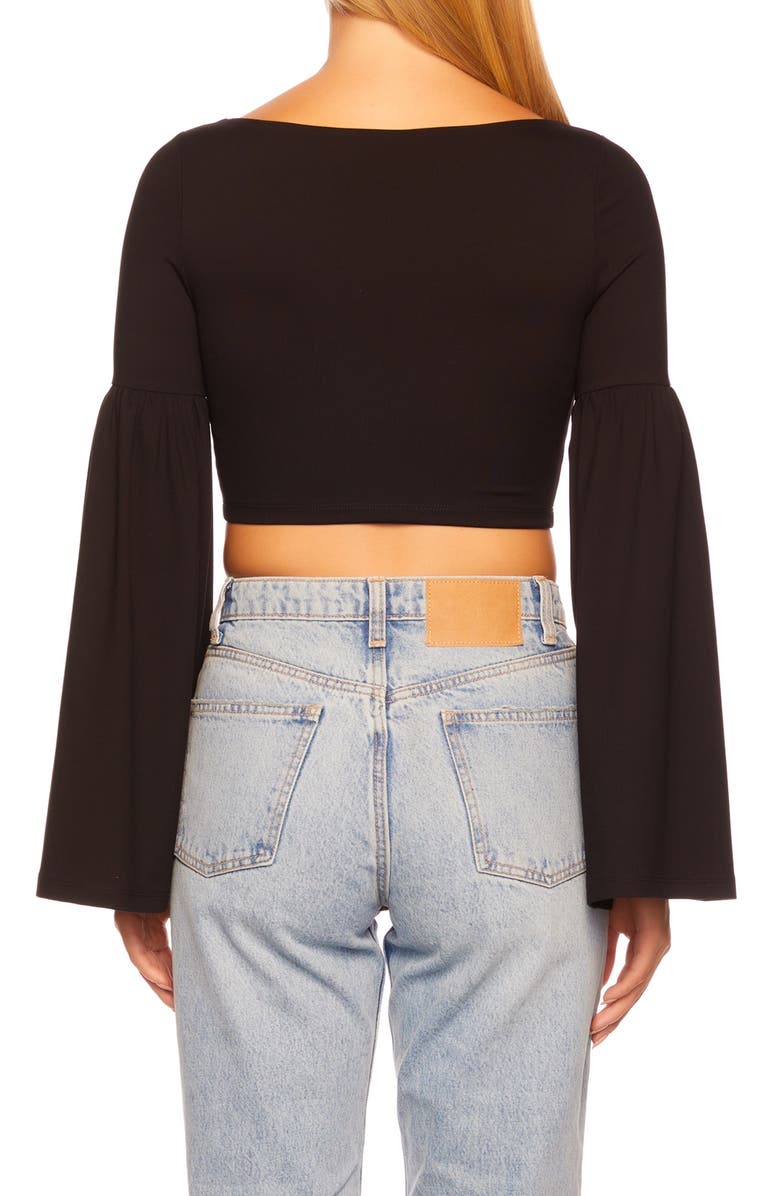 Susana Monaco Bell Sleeve Square Neck Crop Top, Alternate, color, 
