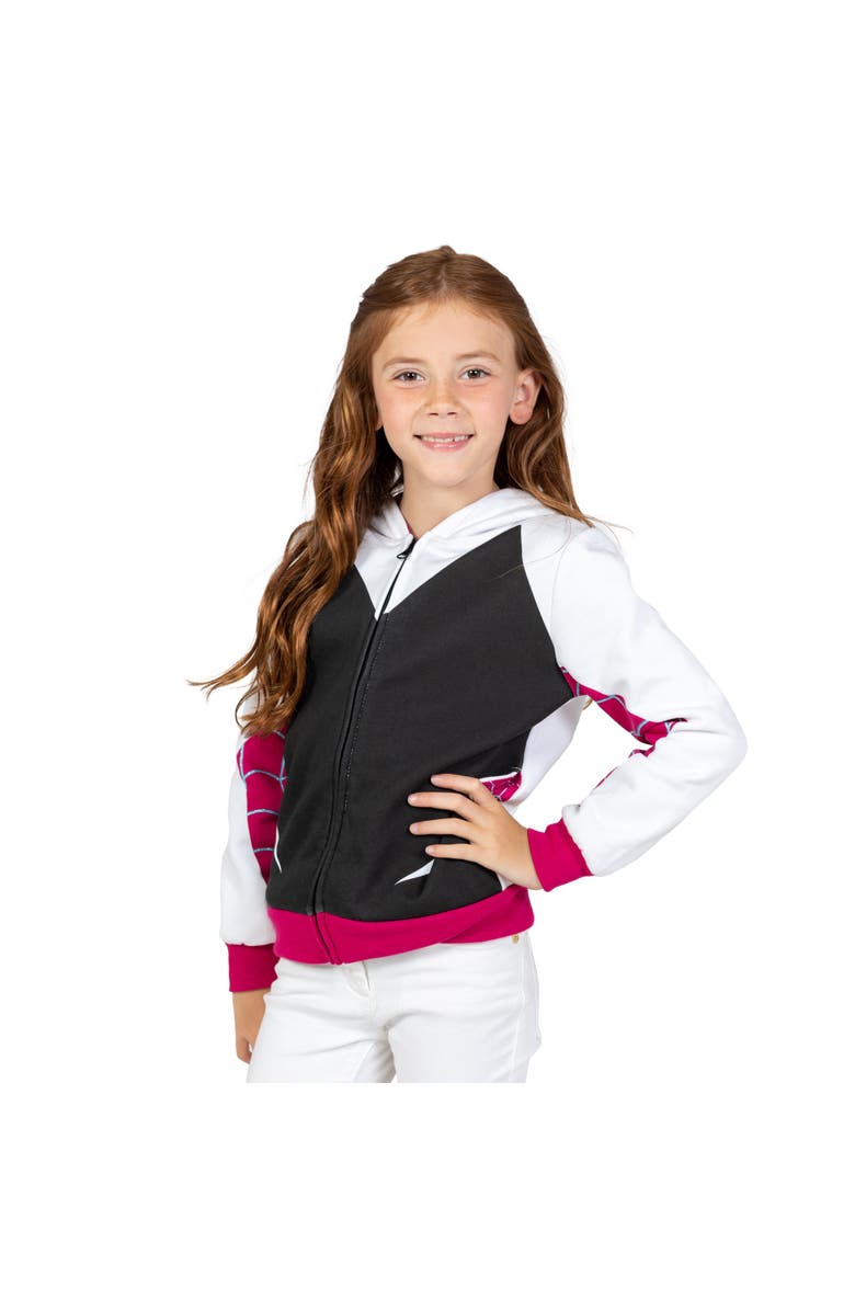 Marvel Spider-Man Cosplay Fleece Zip-Up Hoodie, Alternate, color, Ghost Spider Pink