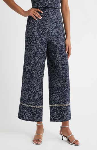 Bobeau Trim Inset Wide Leg Pants