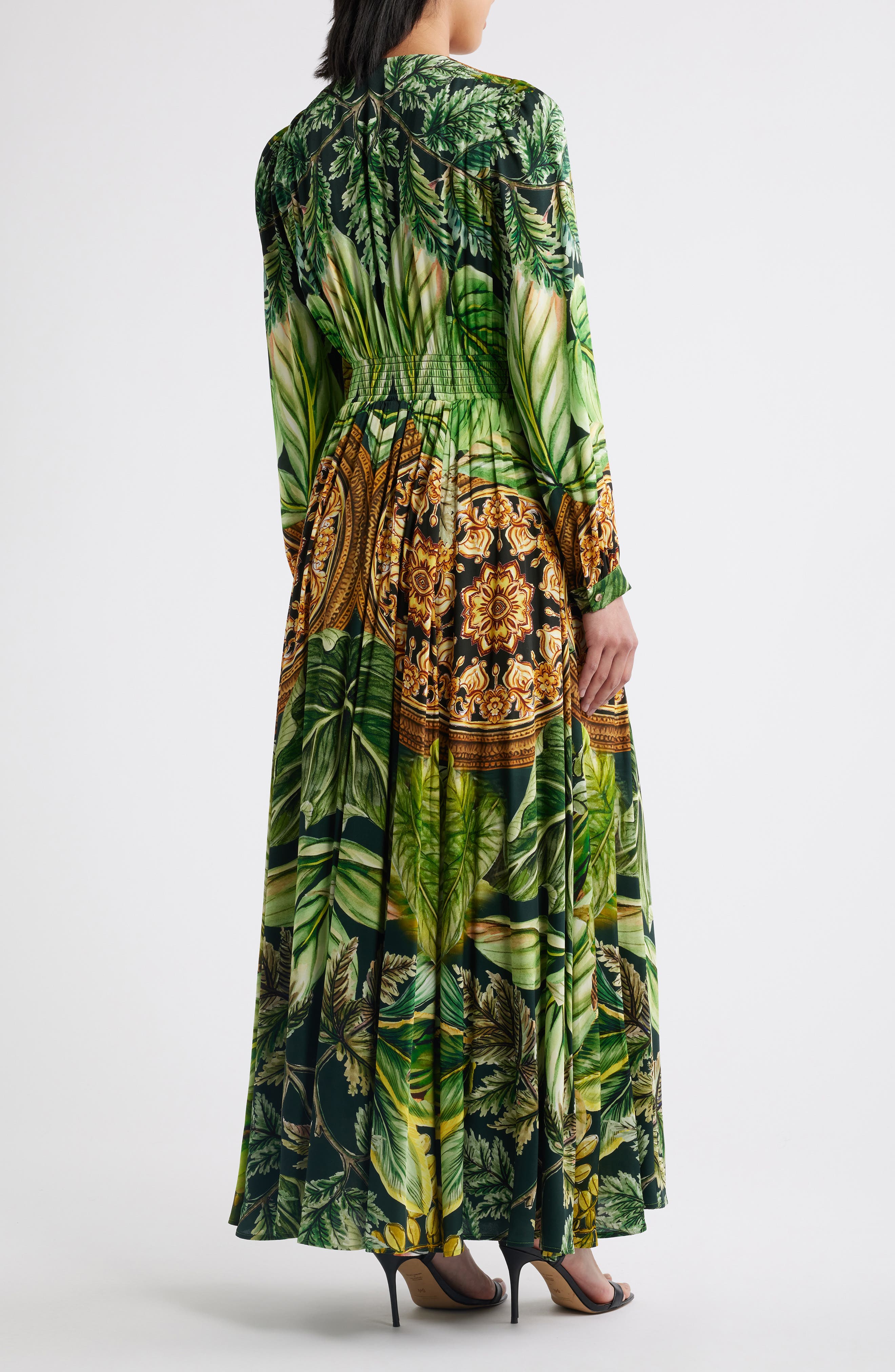 The Alexandria Print Long Sleeve Silk Blend Maxi Dress - image 2