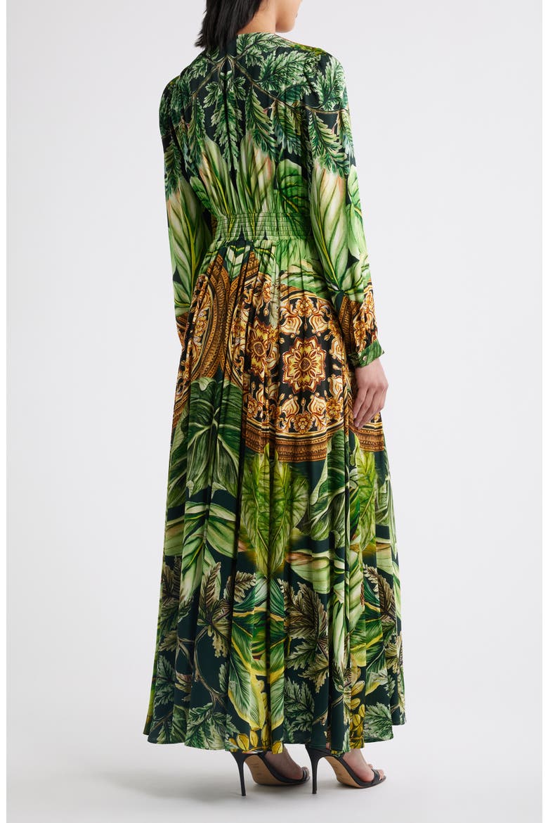 The Alexandria Print Long Sleeve Silk Blend Maxi Dress, Alternate, color, ATRIUM GARDEN PRINT