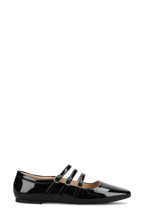 Journee Collection Darlin Multi Strap Mary Jane Flat In Patent/black