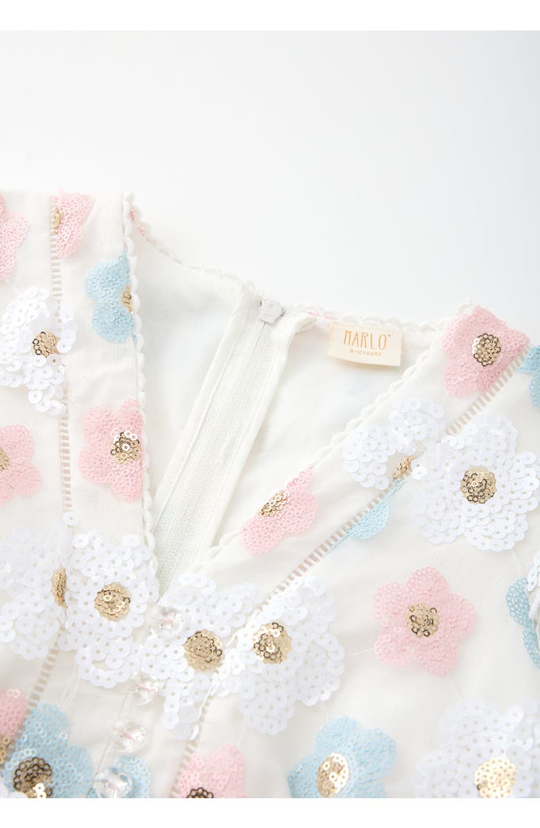 Marlo Kids Gabrielle Frill Sequin Mini Dress, Alternate, color, Multi