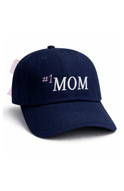 Women's #1 Mom Bow Baseball Hat
