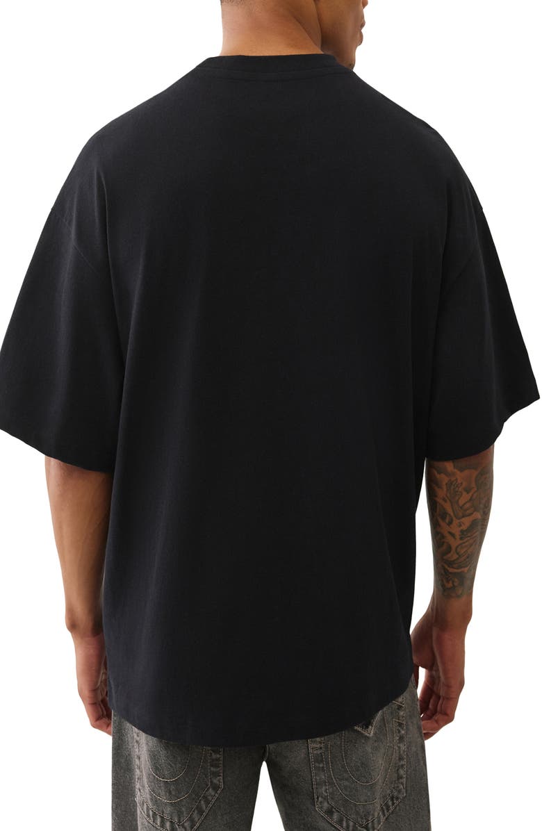 True Religion Piqué Camouflage Logo T-Shirt, Alternate, color, Jet Black