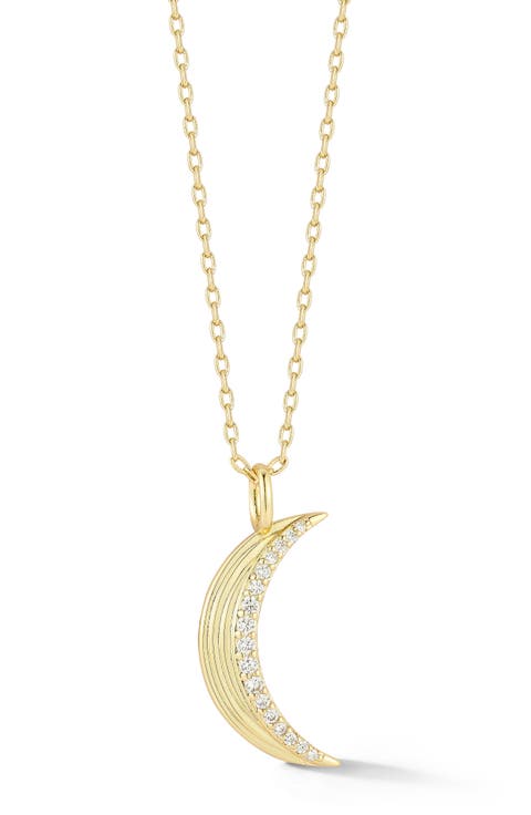 Cubic Zirconia Moon Pendant Necklace