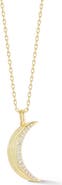 SPHERA MILANO Cubic Zirconia Moon Pendant Necklace